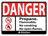 Danger Propane Flammable No Smoking No Open Flames 24" x 18" ED614. **Prices As Low As $9.95 ea.**