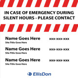 Silent Hours Emergency Contact Board 48" x 48" ED645. **Prices As Low As $65.25 ea.**