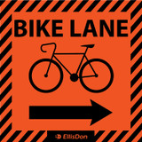 Bike Lane (Right Arrow) 24" x 24" ED721. **Prices As Low As $16.10 ea.**