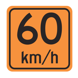 RWT068 TC-17t (60km/h) 45x45 cm Reflective Plywood Sign 