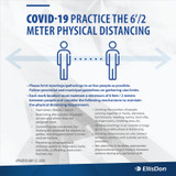 Practice the 6ft/2 Meter Physical Distancing 24"x24" ED-Covid19-03. **Prices As Low As $15.50 ea.** 