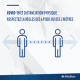 French Practice the 6ft/2 Meter Physical Distancing 24"x24" ED-Covid19-81. **Prices As Low As $15.50 ea.**