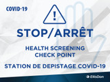 Bilingual Health Screening Check Point 24"x18" ED-Covid19-82. **Prices As Low As $12.50 ea.**