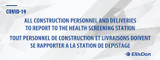 Bilingual All Construction Personnel And Deliveries To Report To The Health Screening Station 3'x8' ED-Covid19-83. **Prices As Low As $105 ea.**