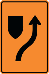 TC-25 (L/R) 60x90 cm Reflective Plywood Sign