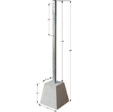 60" Post with 100 Lb Concrete Base SBP008 