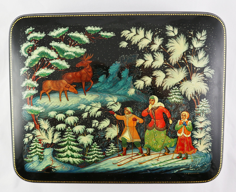 Falconer by Kuznetsova | Palekh Lacquer Box