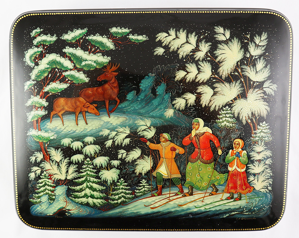 Falconer by Kuznetsova | Palekh Lacquer Box