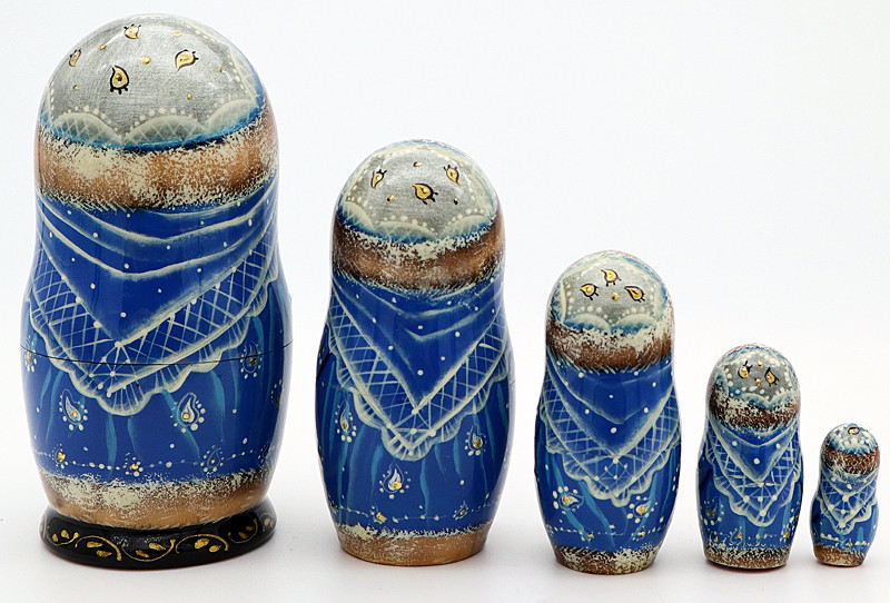 Snow Maiden with Forest Friends | Fine Art Matryoshka Nesting Doll