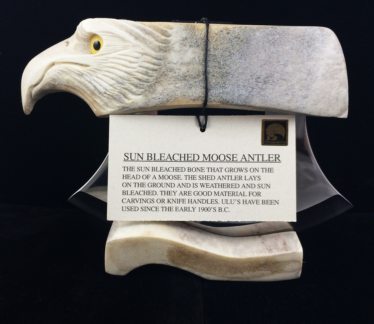 Moose Antler Eagle Handle Ulu | Alaskan Knife