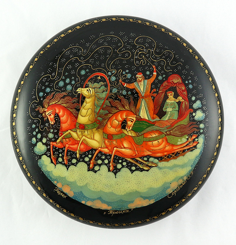 Troika by Kritov | Palekh Lacquer Box