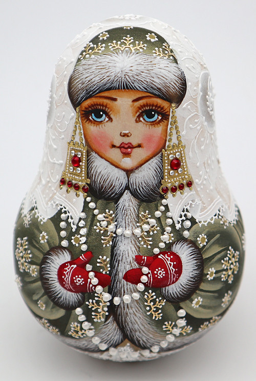 Snow Maiden with Pearl Beads | Nevalashka Musical Doll