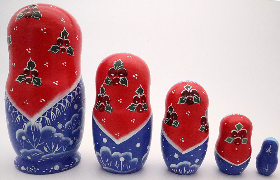 Snow Maiden with Rabbits | Matryoshka / Nevalashka Doll