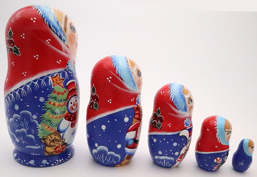 Snow Maiden with Rabbits | Matryoshka / Nevalashka Doll