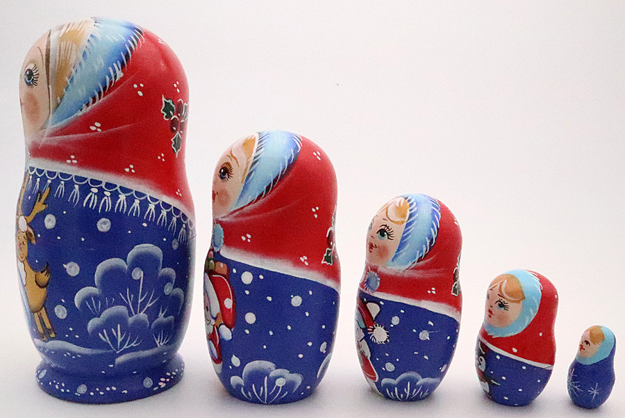 Snow Maiden with Rabbits | Matryoshka / Nevalashka Doll