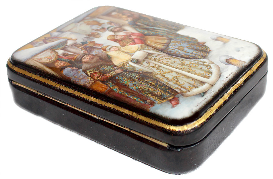At the Market Place/Yarmarka | Fedoskino Lacquer Box