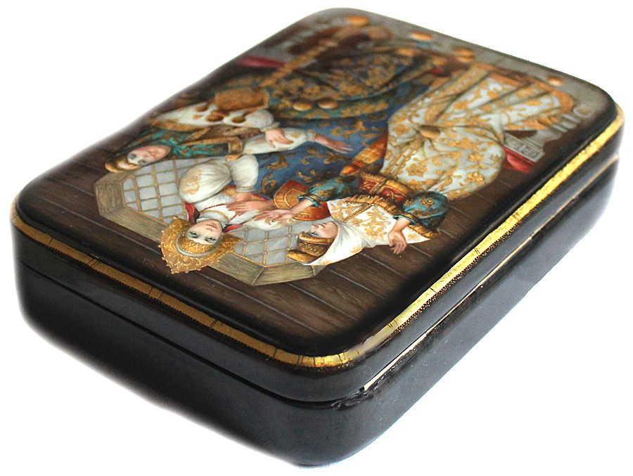 Fedoskino 1982 Russian Laquer box auteur oeuvre Oural mountain ash