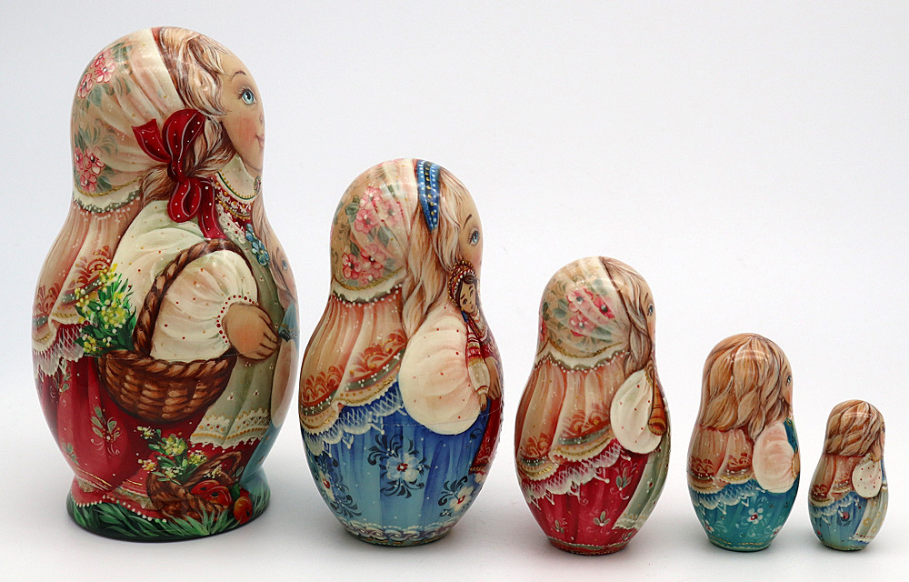 Berry Pickers. | Unique Museum Quality Matryoshka Doll