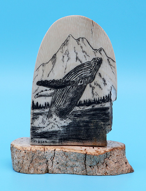 Whale - Scrimshaw by George Vukson