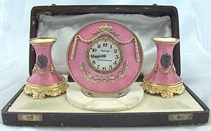 Clock and Candle Set | Russian Silver