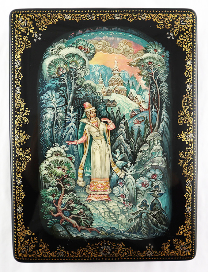 Ivan Tsarevitch and the Grey Wolf by Shibaeva | Kholui Lacquer Box