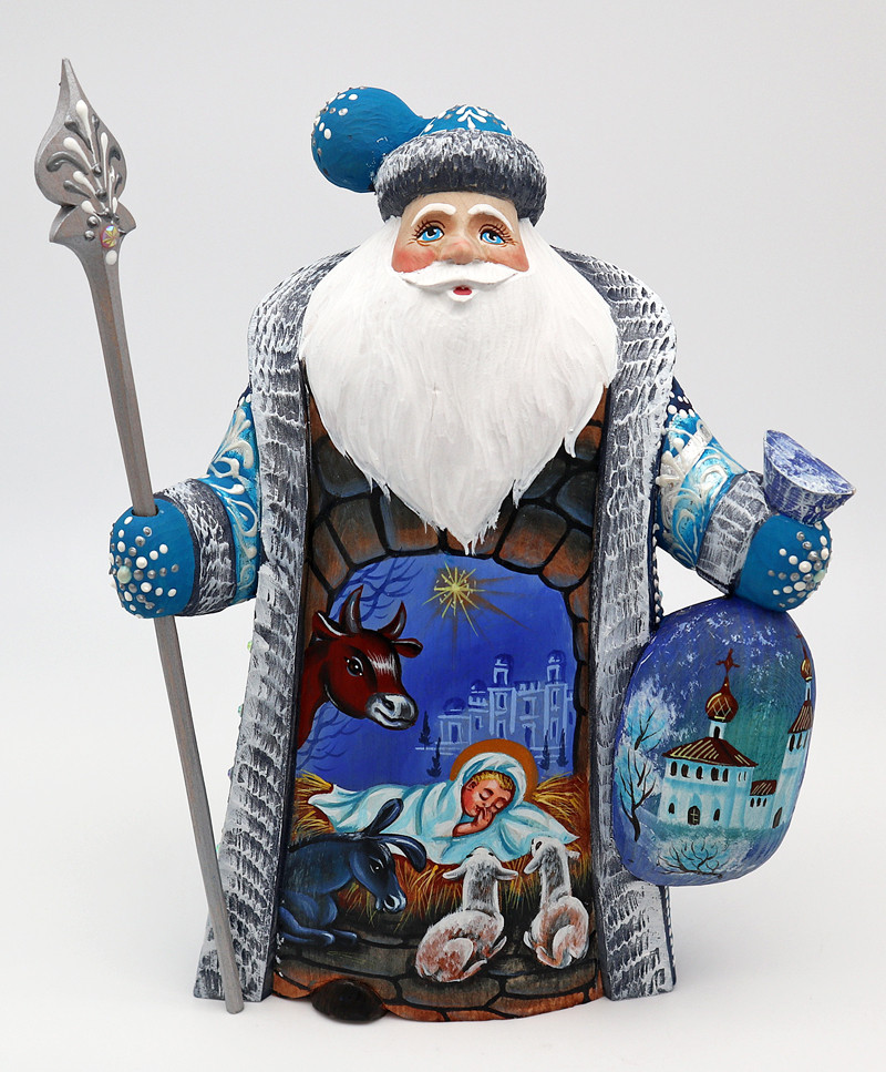 Nativity Scene On Russian Santa with Holy Family | Grandfather