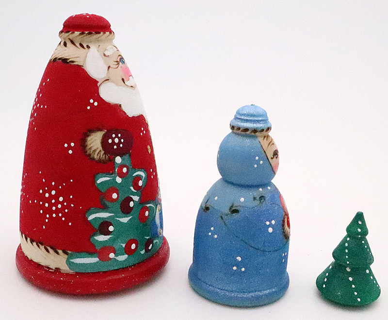 Santa with Christmas Tree | Traditional Matryoshka Nesting Doll