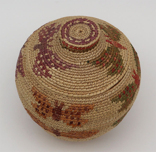 Antique Tlingit Native Hand Woven Basket - Rattle-Top