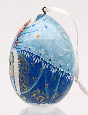 Snow Maiden Lacquered Egg Ornament