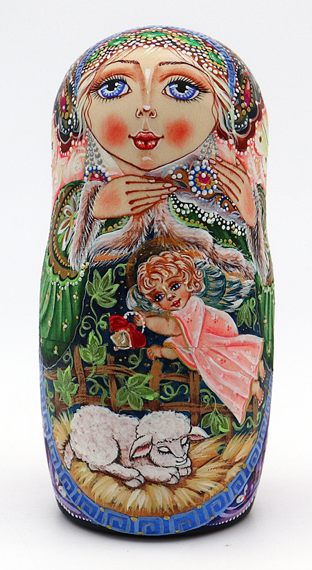 Nativity by Olga Sukhovei | Religious Theme Matryoshka Nesting Doll