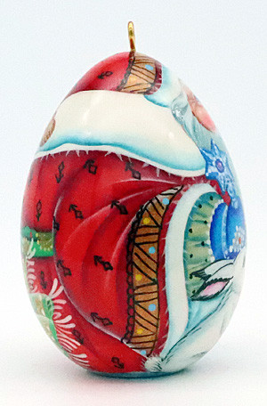 Snow Maiden Lacquered Egg Ornament