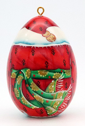 Snow Maiden Lacquered Egg Ornament