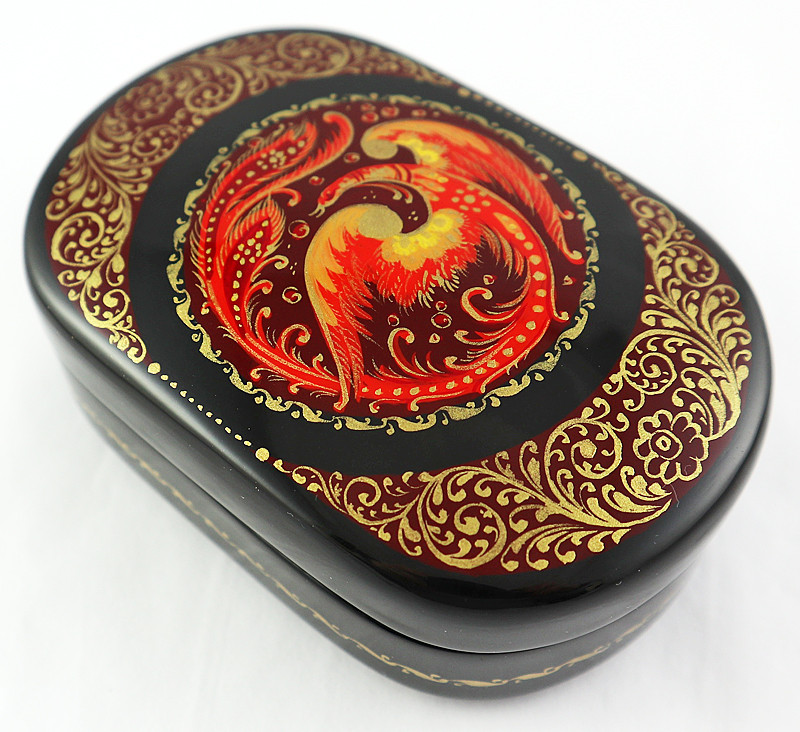 ヌメクロコ　ケース　fire bird（mosaic） Firebird Round by Nikolaeva | Kholui Lacquer Box