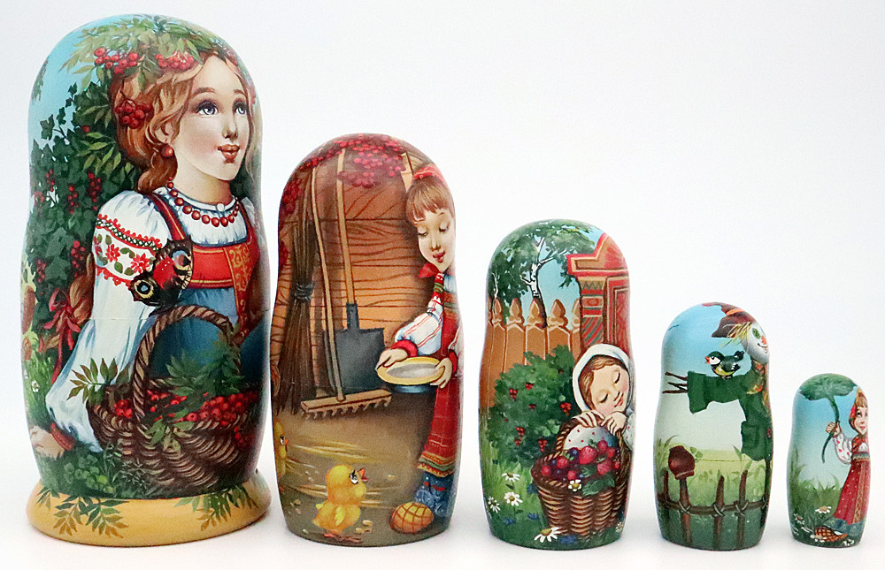Kaleidoscope of Russian Fairy Tales 5 Piece Matryoshka