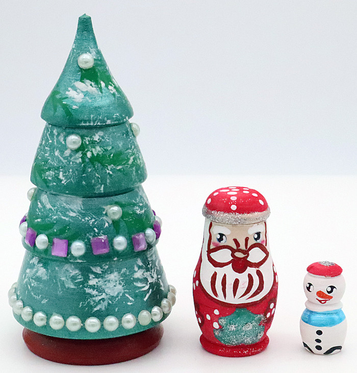 Christmas Tree - 3 Nest | Matryoshka / Nevalashka Doll