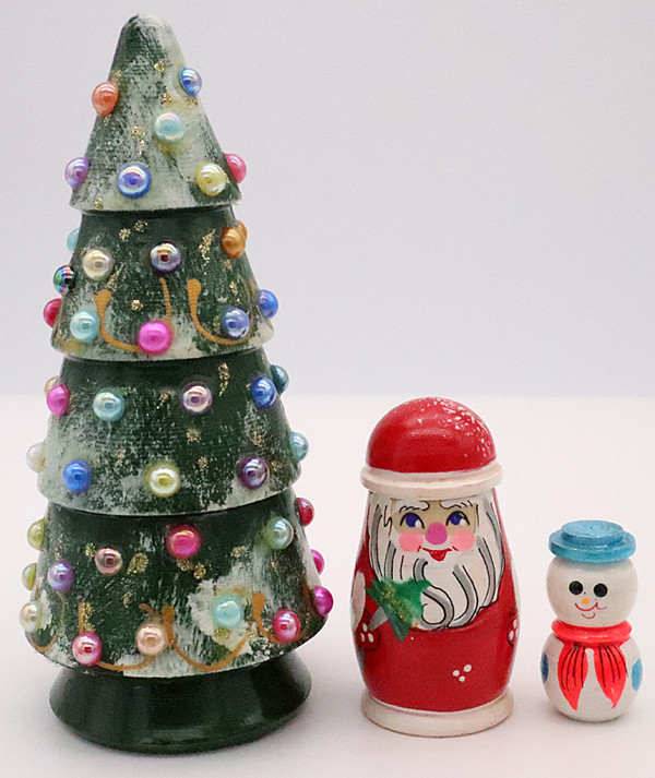Christmas Tree 3 Nest Matryoshka / Nevalashka Doll