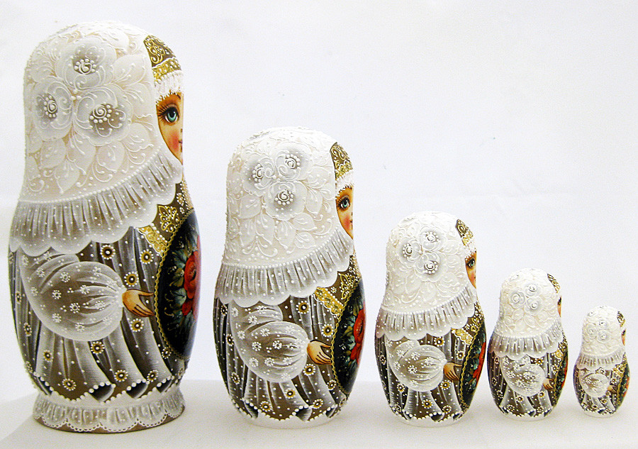 Zhostovo Tray Doll by Churkina | Unique Museum Quality Matryoshka Doll