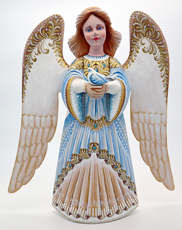 Winter Angel with Horn by Elena Shiryaeva