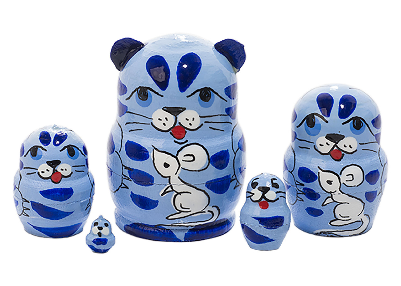 Santa with Christmas Tree and Blue Bag | Traditional Matryoshka