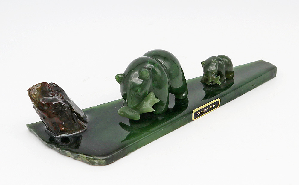 Carved Jade Dog Team