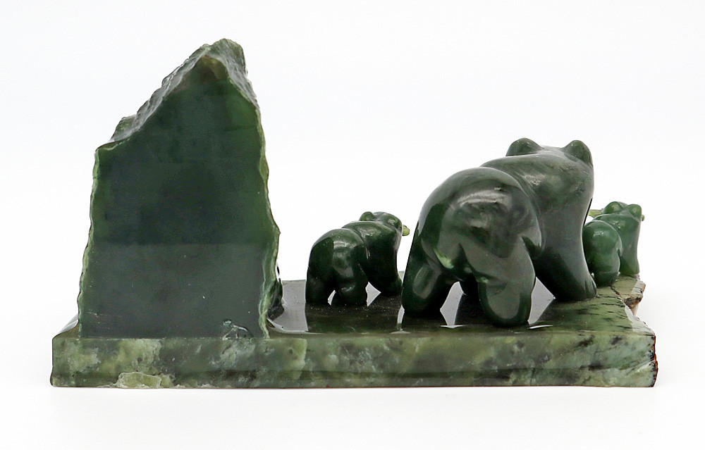 Carved Jade Dog Team
