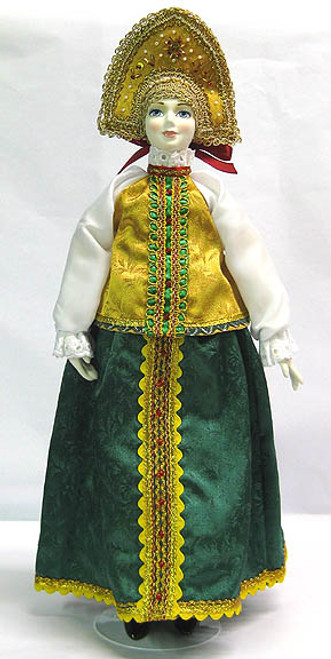 Natalia - Green Dress | Russian Costume Dolls
