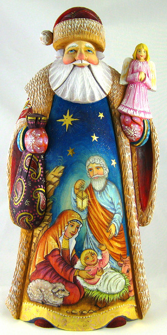 Santa with Nativity and Angel-small | Grandfather Frost / Russian Santa Claus
