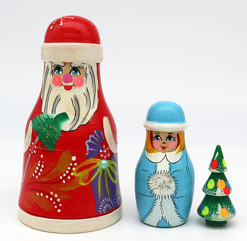 Small Red Santa | Matryoshka / Nevalashka Doll