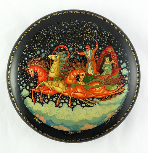 Troika by Soloviov | Palekh Lacquer Box