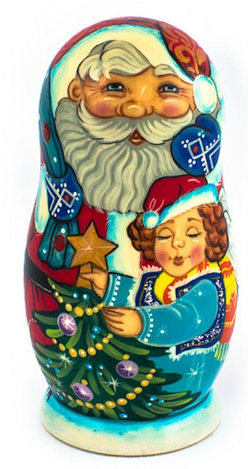 Grandfather Frost with Little Girl | Matryoshka / Nevalashka Doll