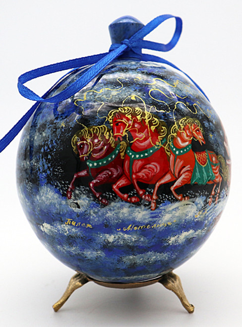 Wooden Christmas Ball | Russian Christmas Ornament