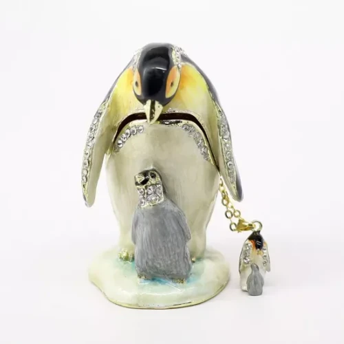 Papa Penguin | Bejeweled Enamel Boxes