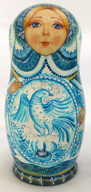 Magic Blue Bird | Fine Art Matryoshka Nesting Doll