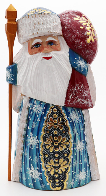 Classic Walking Santa - Blue Cloak | Grandfather Frost / Russian Santa Claus